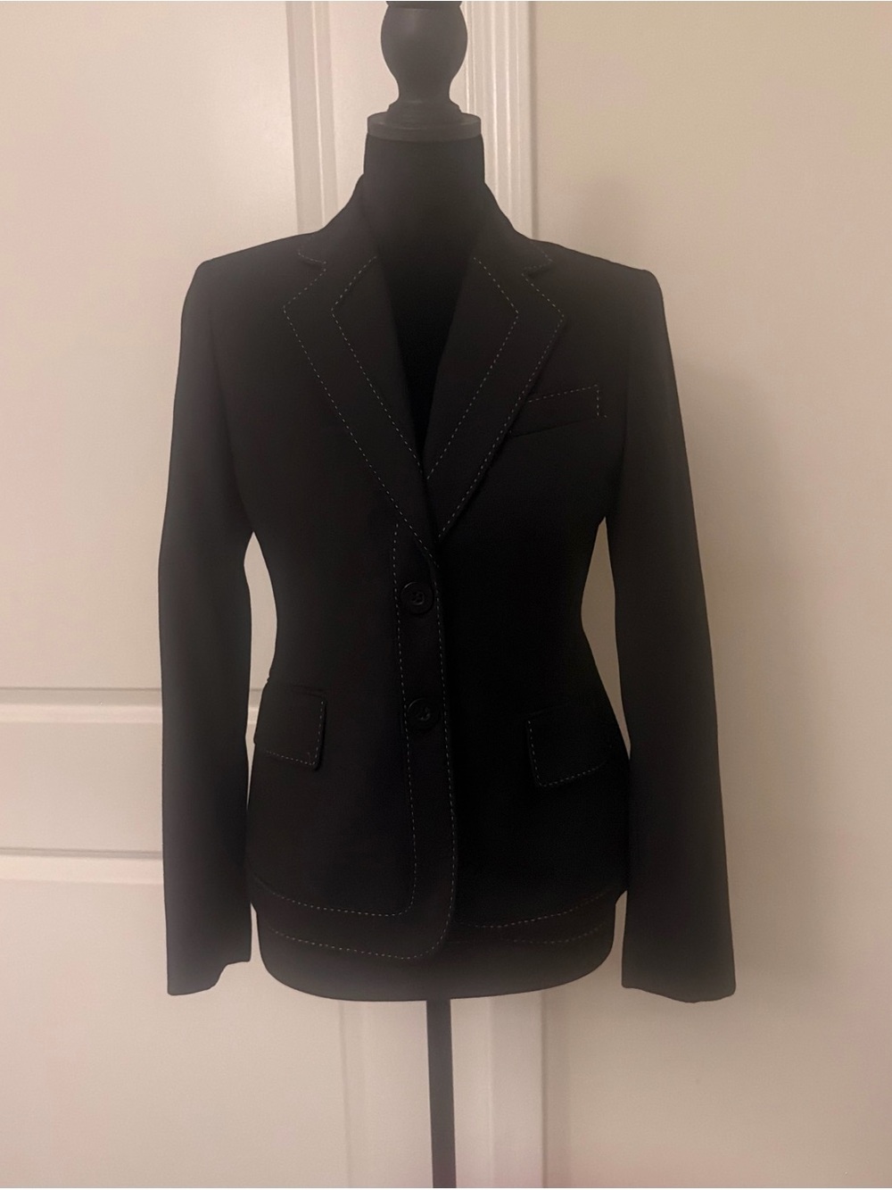 Anne Klein Black Notch Lapel Tailored Blazer